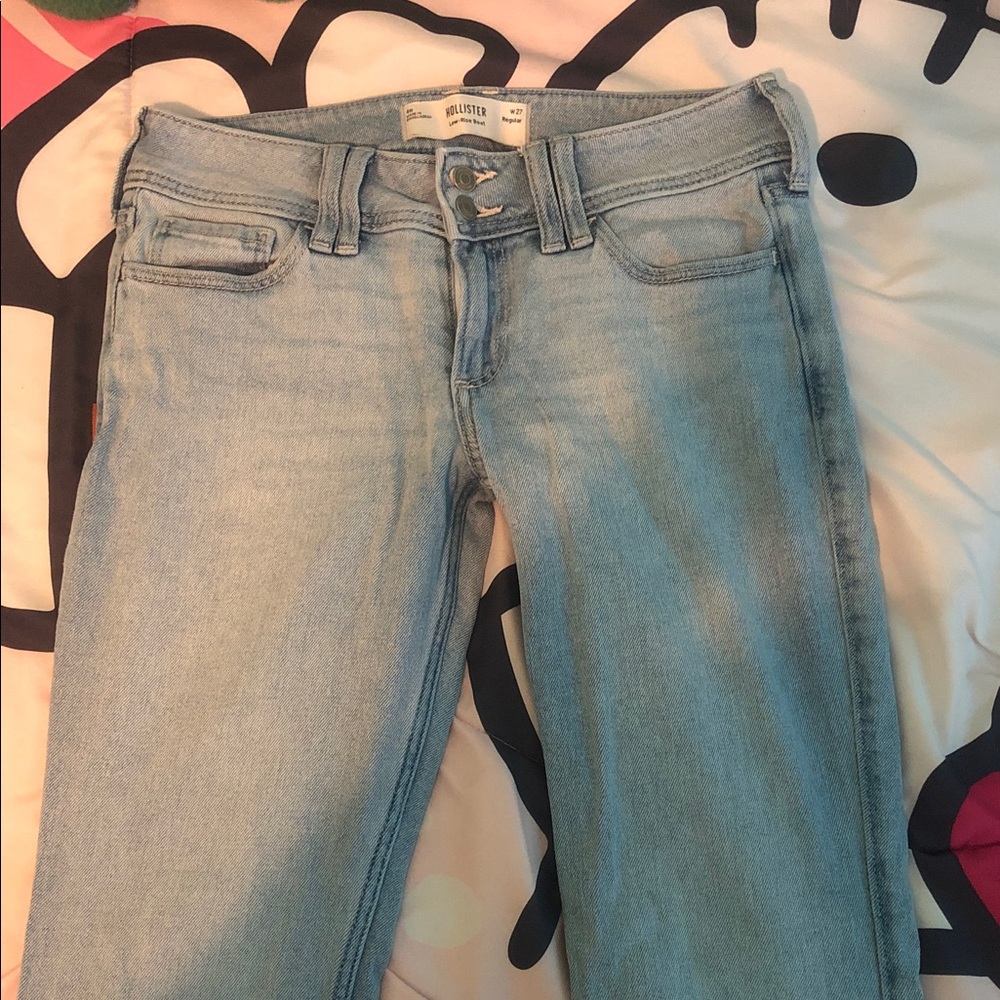 Hollister Women's Light Blue bootcut Jeans - Faded Wash